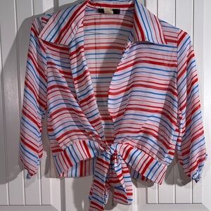 Vintage Made in USA Striped Women's Blouse